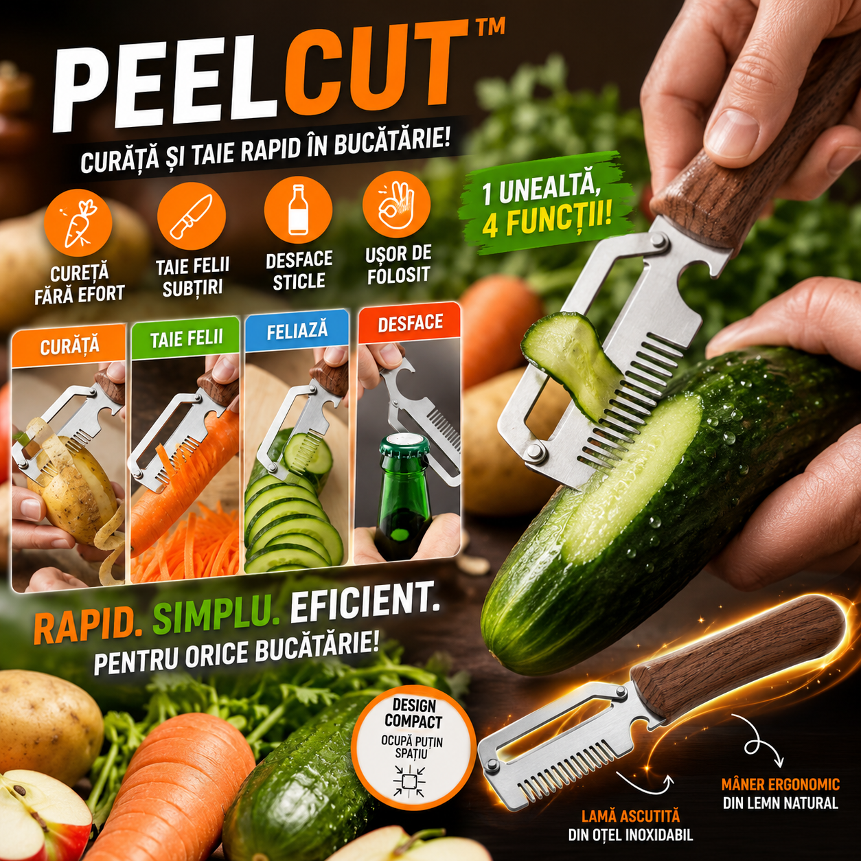 Curăță Și Taie Rapid În Bucătărie – PeelCut™